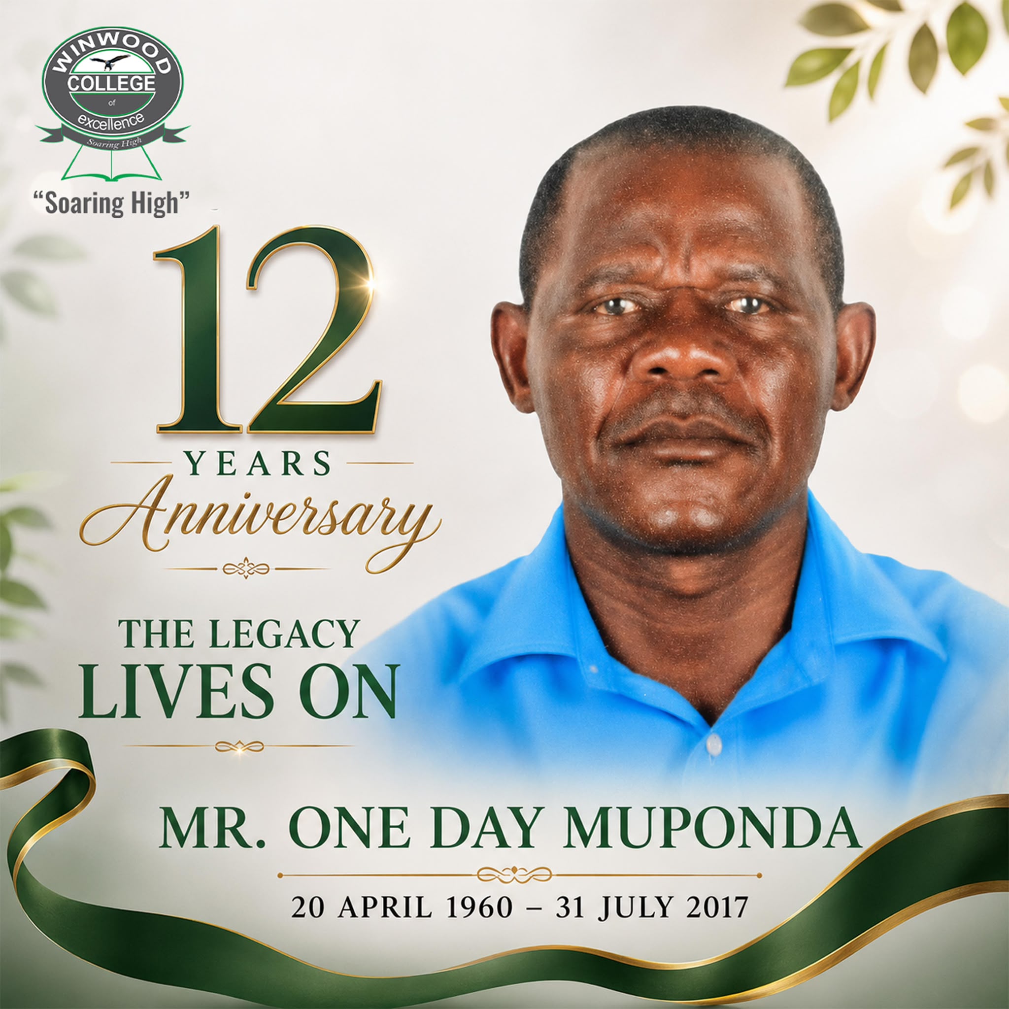 The late founder of Winwood College, Mr Oneday Muponda